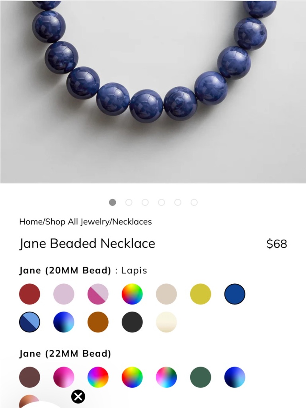 Bauble Bar Jane Beaded Necklace -Lapis - Picture 4 of 5